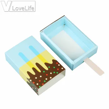 10pcs Sladoled bonboniera Korist Škatle Embalaža Polje Srčkan Baby Tuš Uslug Vrečko Darilo Boxs za Prvi Rojstni dan Odlikovanja
