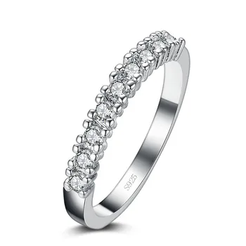 Izgubite denar, promocijo super sijoče kubičnih cirkonij 925 sterling srebro ženske'finger poročni prstani vroče prodati obroči