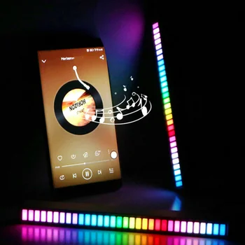 RGB Glasbo Sinhronizirati LED Luč Z vgrajenim AGC Mikrofon, Zvok Pickup Ritem Polnilna Igre Avto Dom LED osvetlitev Okolja Stick