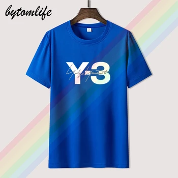 Y3 Yohji Yamamoto Klasičen podpis T Shirt Za Moške Limitied Edition Moške blagovne Znamke Black Bombaž Tees Neverjetno Kratek Rokav Vrhovi