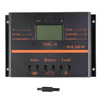 80A 60A solarnimi Krmilnik za Polnjenje 12V 24V Auto LCD USB Solarni Polnilec Visok Izkoristek Sončne 60 Solar80 PWM Regulator