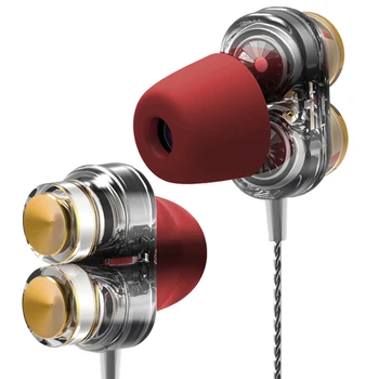Resnično QKZ KD7 Slušalke z Dvojno Voznik Šport Slušalke 3.5 mm Jack za Slušalke za prostoročno telefoniranje, z Mic Glasbo, Slušalke za Vse Telefon Pc