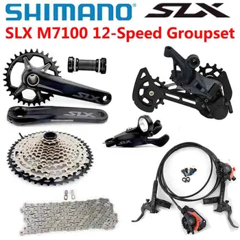 SHIMANO SLX M7100 12 hitrost Groupset 32T 34T 170 175 mm Crankset Gorsko Kolo Groupset 1x12-Hitrosti 10-45T 10-51T M7100 Zavore komplet