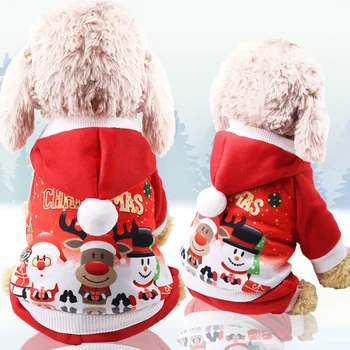 Štirinožni Božič Dog Jumpsuit Božiček Kostum Snežaka Elk Sweatshirts Runo Oblačila, Oblačila za Pse, Hišnih Mačk Hoodies 10E