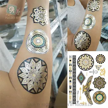 Body art slikarstvo nepremočljiva tattoo nalepke Kovine, zlato, srebro začasno flash tatoo orel Razpoložljivi tetovaže VT338
