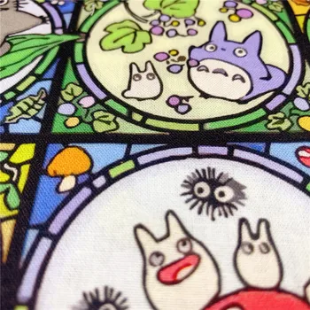 Risanka Totoro Tiskanja Bombažne Tkanine za Oblačila Dekle Hometextile Blazine Pokrov Nahrbtniki DIY