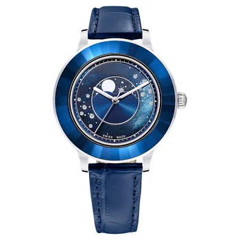 Nova moda modro usnje watchband poslovni moški gledajo, brezplačna dostava, ekskluzivno darilo