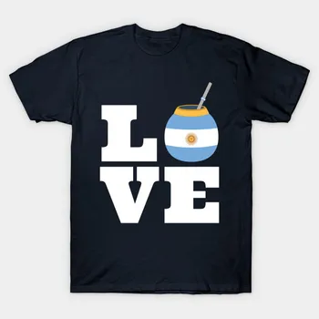Ljubezen Yerba Mate Argentina Zastavo moška Majica s kratkimi rokavi