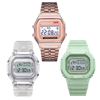 2021 Ženske Gledajo Enostaven Digitalni Svetlobna Elektronska Watch Moda Pregleden Zapestnico Ročno Uro Trak Otroci Watch Reloj Mujer