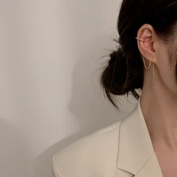 Zlata Barva Kovinskih Viseči Uhani Za Ženske Asimetrične uho skladu Uho Zapestnice, Uhani 2020 Nov Modni Nakit