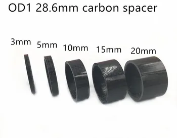 5PCS ogljikovega polne 28.6/31.8 mm kolesa ogljikovih distančnik votlih Ultra lahka sestavni deli slušalke kolesarjenje Pranje Koles Slušalke Steblo Distančniki