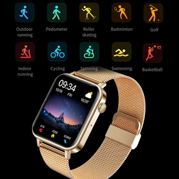 2021 Nove Ženske Pametno Gledati Ženska Moda Bluetooth klic Watch Srčni utrip Spanja Za Android IOS Nepremočljiva Dame Smartwatch+Box