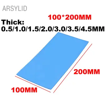 ARSYLID Visoke kakovosti 100*200*1.0/2.0/4.5 mm Toplotna prevodnost 3.6 W CPU Heatsink Hlajenje Prevodni Silikonsko Blazinico Toplotne Blazinice