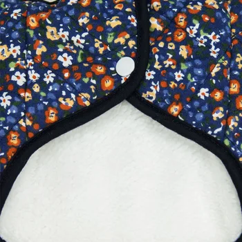 Moda Mačka Oblačila Pes Oblazinjeni Suknjič Pozimi Kahai Moder Telovnik Plašč Z D-Obroč Cvetlični Pet Kostum Za Majhne, Srednje Pse Yorkie XL