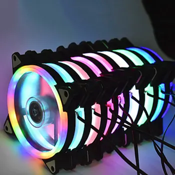 12 cm Dual Aurora Dvojno Odprtino Ventilatorja RGB Primeru Fan Pc Primeru Fan Glare Coolercase Verstelbare Računalnik Koelventilator
