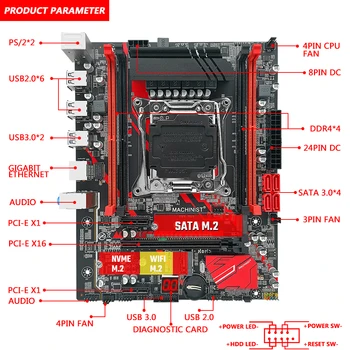 Machinsit X99 matične plošče in Kombinirani Set Komplet Z LGA 2011-3 Xeon E5 2660 V4 CPU Procesor 2*16GB DDR4 2133 ECC Pomnilnik Štiri-kanalni