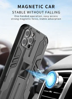 Luksuzni Shockproof Neviden Oklep Magnetni Nosilec za Telefon Primeru Za OPPO Najdi X3 Reno 5F 5Z 6 F19 5 Lite Pro Plus 4G 5G K9 Pokrov