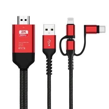 3in1 Micro USB Tip C Do Adapter HDMI Kabel Lightning za HDMI za IPhone X 6 7 8 IPad, Samsung S8 S9 IOS Android Telefon Na TELEVIZOR HDTV