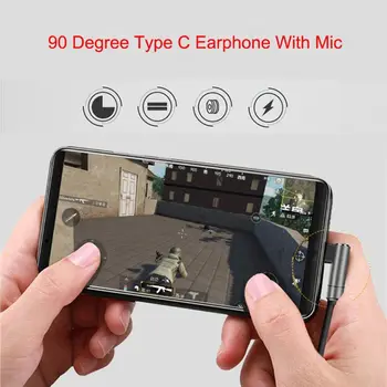 90 Stopinj Igra Slušalke Globok Bas Kovin V uho Čepkov Mikrofon Nadzor Glasnosti Za Xiaomi MI 6 6X 8 Mix 2 2S Opomba 3