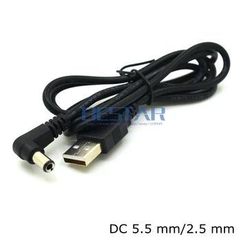 USB 2.0 DC 5,5 mm / 2,5 mm 5.5 * 2,5 mm 5.5x2.5 cevasti 5 Volt DC Sod Jack Moč polnjenje Kabel 1m Komolec pravim Kotom Design