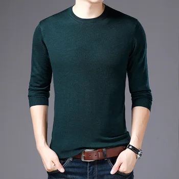 Moški Proti-vrat dolgo sleeved puloverji moška oblačila 2021 nove jesensko zimske slim dno majica zde1791