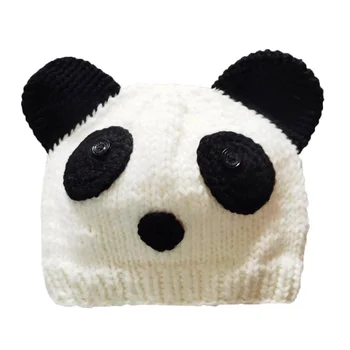 2021 Novo Ročno Panda Volne Zimske Kape Smešno Srčkan Topel Veter Klobuk Halloween Kostume Unisex Kapa Balaclava Skp