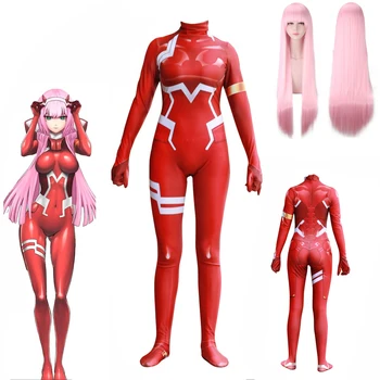 Vroče Nič Dveh Draga v Franxx Cosplay D. va anime 3D Tiskanih Kostum jumpsuit Zentai Halloween Catsuit Bodysuit Nič Dveh Lasuljo