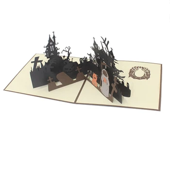 3D duha Halloween Dopisnica Bučna voščilnico Hallowmas Kartice za Otrok